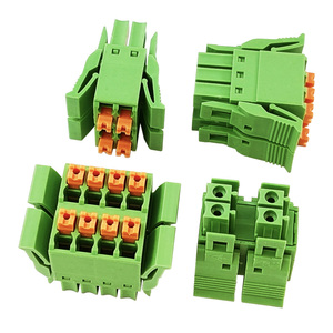 Thin <strong>Double</strong> Bank <strong>Spring</strong> Female <strong>Terminal</strong> <strong>Block</strong> with Winged Lock Buckle Pitch 3.81mm - Product Image 1