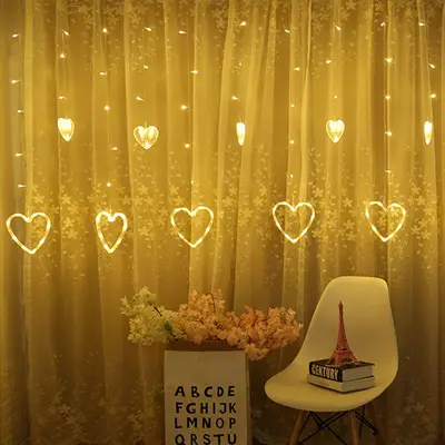 شريط إضاءة LED على شكل قلب جنية رومانسي حديث 3 متر, مصباح ديكور لحفلات الكريسماس والزفاف والزفاف ، مصباح بسلسلة LED بجهد 110 فولت و 220 فولت ، مصباح ديكور لحفلات الكريسماس والعطلات