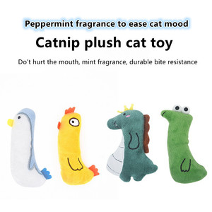 漫画の動物のデザインインタラクティブな猫のキャットニップおもちゃ子猫キティ猫のキッカー歯が生える噛む遊びに面白い - Product Image 2