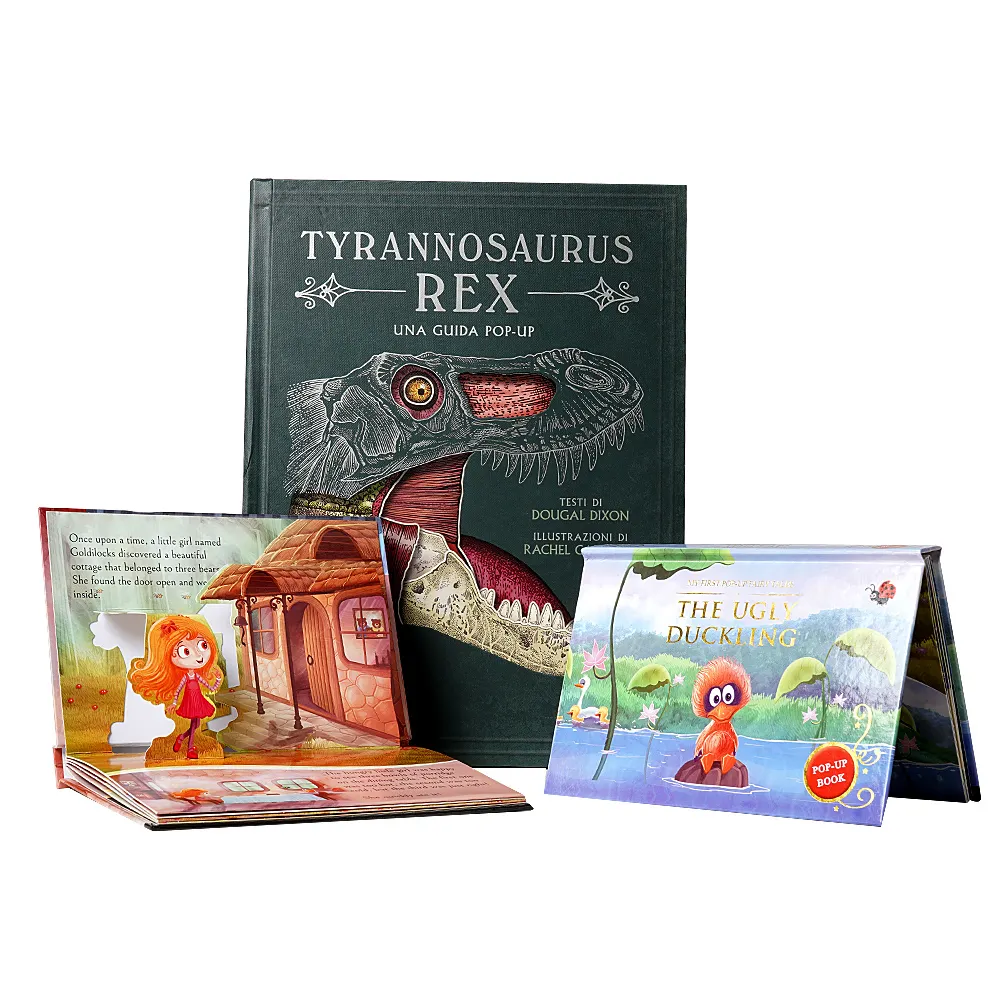 Pop Up 3D Flap Book Fairy Tales libri di lettura In inglese Montessori Learning Animal Dinosaur Custom Good Quality