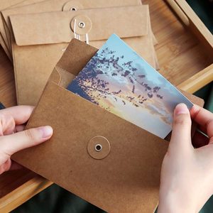 Kraft papier umschlag Vintage Umschläge Taschen mit Knopf und Schnur verschluss für Mail Postkarte Rechnungen Einladung Braun - Product Image 2