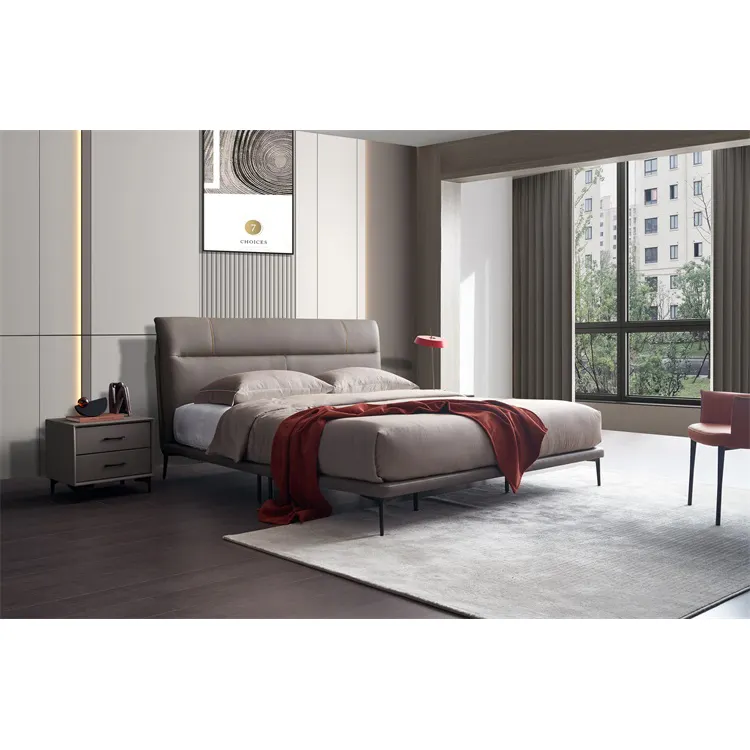 Горячий новый дизайн роскошная кожаная умная кровать многофункциональная кровать двуспальная кровать дизайн мебели