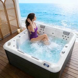 Massage pour 5 personnes avec éclairage d'ambiance LED et bain à remous intelligent pour les fêtes en plein air avec système - Product Image 1