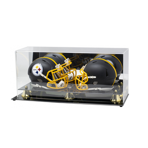 Acrylic Đôi Mini Bóng Đá Mũ Bảo Hiểm Hiển Thị Trường Hợp Kính Goalie Mũ Bảo Hiểm Hiển Thị Trường Hợp - Product Image 1