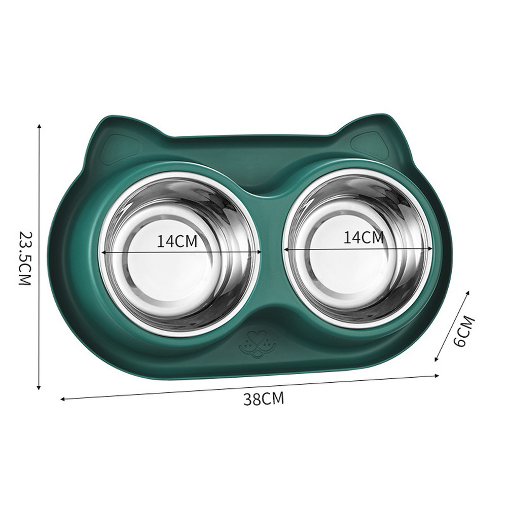 Green Stainless steel double bowl