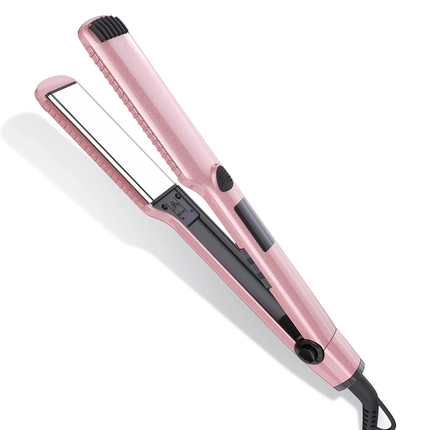 Plancha de pelo ancha profesional 2 en 1 para mujer, de cerámica, 450 grados, plancha plana personalizada, para Hotel, hogar, pantalla LED