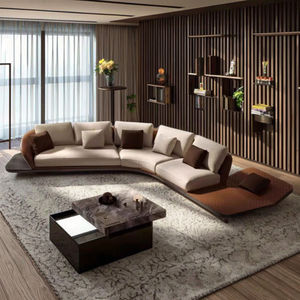 Ghế sofa góc ba chỗ ngồi khung gỗ nguyên khối hiện đại phong cách hoàng gia miền Nam, khung thép không gỉ dành cho phòng khách - Product Image 4