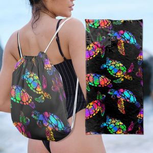 OEM Mikro faser Schnellt rockn endes Sommer bad Tropische Schwarzmeer schildkröte Übergroße Strand tasche Handtücher Material Personal isiertes Strand tuch - Product Image 2