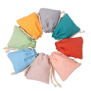 Customized Mini Mesh Cotton <strong>String</strong> Gift Pouch Bag Small Natural Colored Cotton Drawstring Bag - Product Image 1
