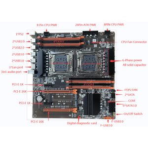 X99 çift bilgisayar bilgisayar masaüstü anne kurulu DDR4 CPU Lga 2011-v3/v4 soket anakart M.2 USB2.0 USB3.0 anakart Combo - Product Image 2