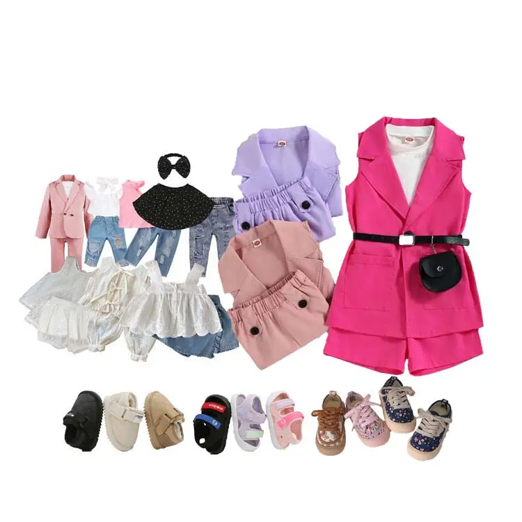 Conjuntos de ropa de dos piezas para niñas, ropa de servicio al por mayor, ropa de niña para niñas de 8 años