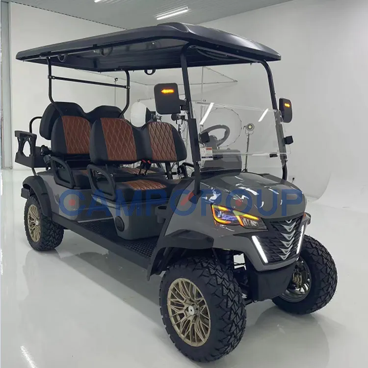 Campo multifunzionale sospensione indipendente 6 passeggeri gas golf cart 72v off road buggy golf cart