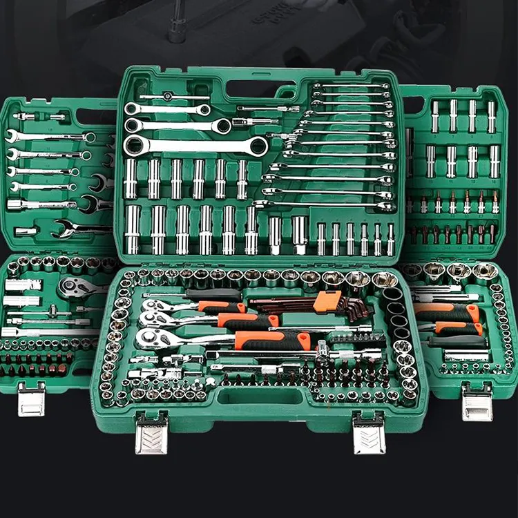 Ensembles d'outils à main de matériel réparation automatique 150 pièces ensemble d'outils de réparation de voiture ensemble de clés à cliquet de véhicule professionnel