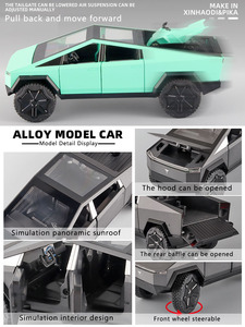1:24 Cyberpunk kamyonet Model alaşım simülasyon ses ve ışık geri çekin araç 1/24 Diecast Model oyuncak arabalar - Product Image 5