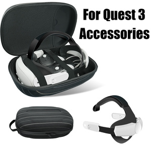 For Meta <strong>Quest</strong> 3 VR Travel Kit Adjustable Head Strap Sleek Controller Case Kid-Friendly Non-Pressuring Fit for <strong>Quest</strong> 3 - Product Image 2