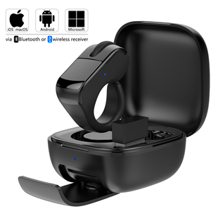Bluetooth Wireless Mini anello Mouse 2.4GHz USB ricevitore per Computer portatile Tablet PC ricaricabile con custodia di ricarica - Product Image 1