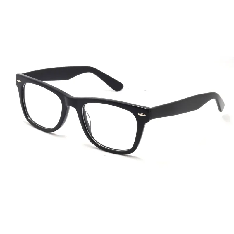 Vente en gros de lunettes classiques personnalisées de la dernière personnalité en fibre d'acétate lunettes à monture noire de haute qualité pour hommes et femmes