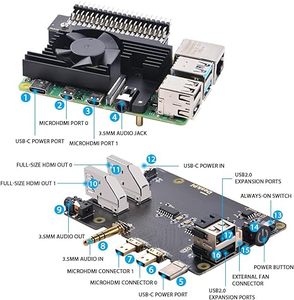 Изготовленный на заказ OEM ODM Raspberry Pi 4 Модель B Raspberry Pi 4B Корпус Корпуса Pi 4 с вентилятором радиатора