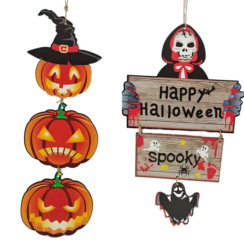 2022 Halloween Explosions Wooden Crafts Hanging Decorations On Pumpkin Trees Outdoor Gardens Horror And Scary