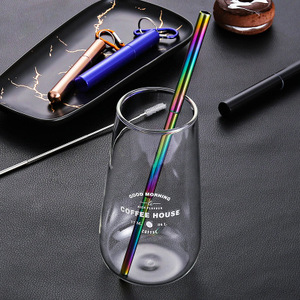 彩色可重复使用可折叠吸管便携式伸缩吸管金属吸管带盒 - Product Image 5