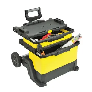 便携式塑料工具箱储物移动箱手推车携带箱带轮子工具手推车