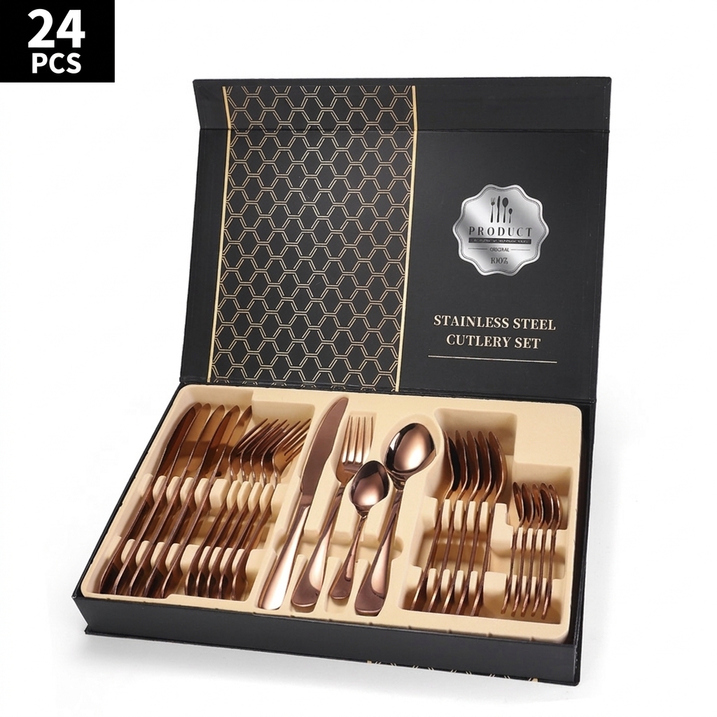 Rose Gold 24pcs, Flip Box