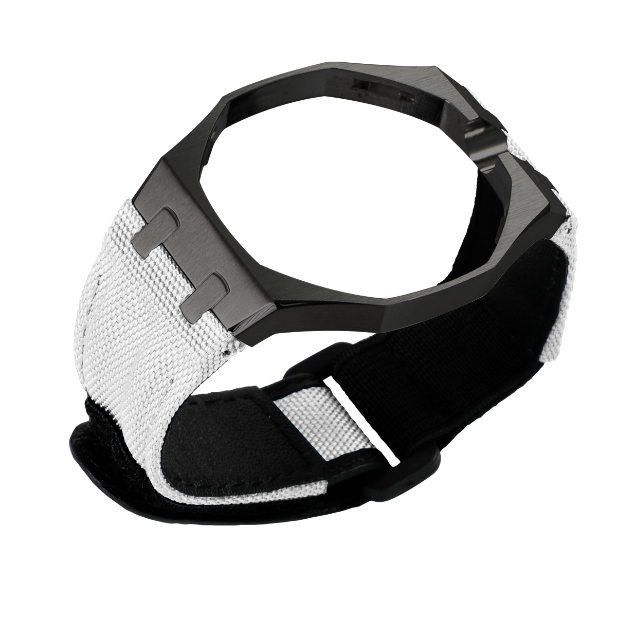 Boîtier noir + bracelet blanc - 12 heures