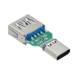 2-in-1 USB-A 3.0メスポートからタイプC 24ピンメスコネクタ30.0mm PCBデュアル5.1K抵抗高速転送アダプター - Product Image 5