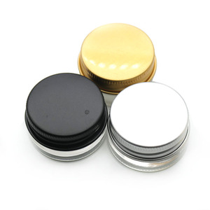 Dicken Boden Niedrige Profil 7ml 5ml Glas Konzentrat Gläser mit Schwarz Deckel