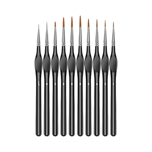 Set of 10 Micro Paint <strong>Brushes</strong> with Triangular Nylon Handles for Chinese Painting on Acrylic Watercolor Crafts Models - Product Image 1