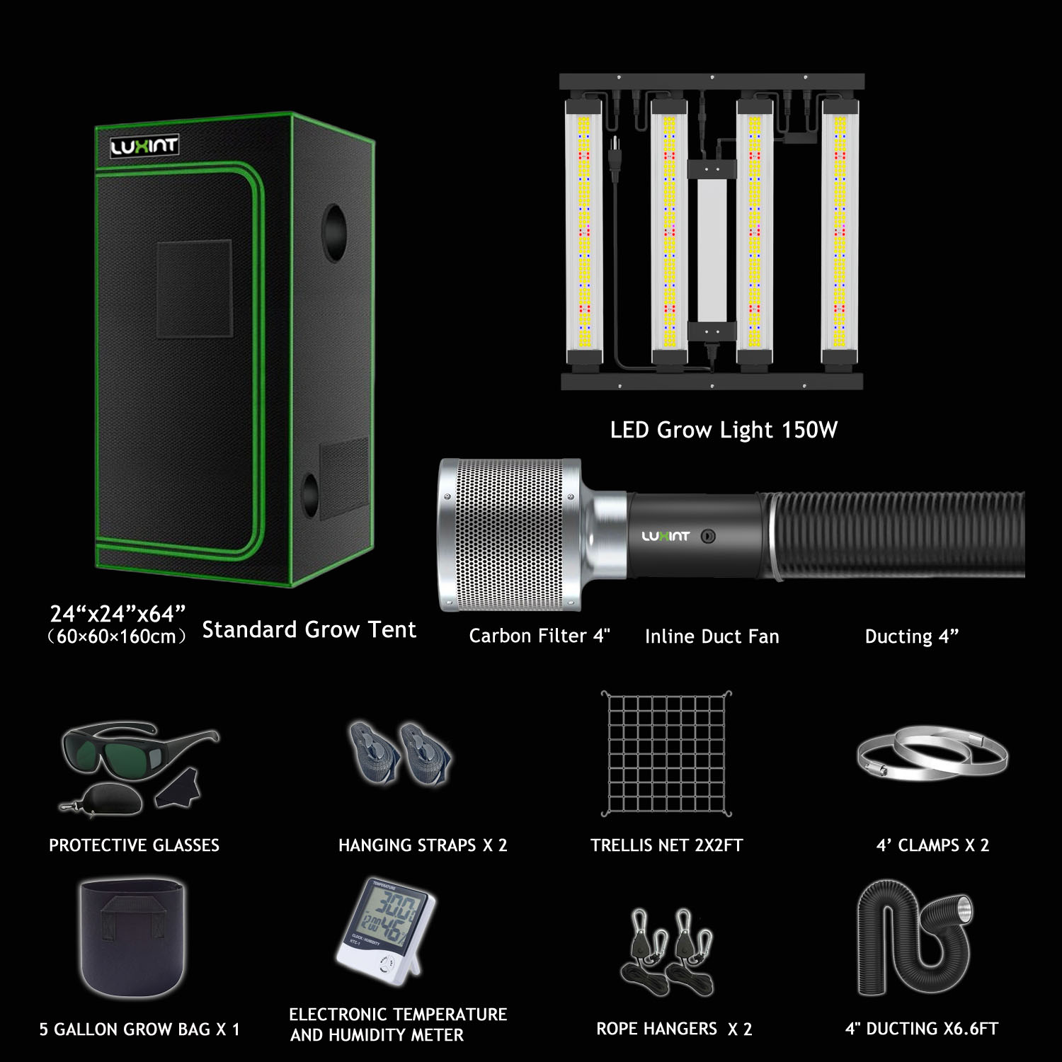 2x2ft tent +150w grow light kit set