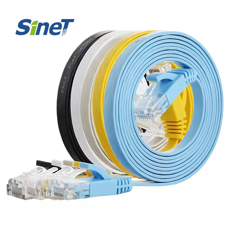 Platte Ethernet Kabel Cat5e Cat6 Utp ftp Patch Koord 4 Paar Gestrande 7/0.12Mm Kale Copwomanlat Rj45 Patch Kabel Oem Cat 6 Lszh Pvc