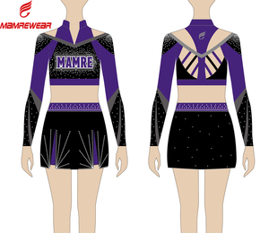 <strong>Cheer</strong> and Dance Style Cheerleading Uniforms With Mesh and Cheerleader Uniforms AB Rhinestones - Product Image 4