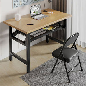Características largas y convenientes de una mesa de comedor de entrenamiento plegable Escritorio de computadora de escritura simple con características sin instalación - Product Image 4