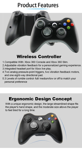 2023 Xbox360コントローラー用ワイヤレスゲームパッド360joystickゲームコントローラー360コントローラー - Product Image 6