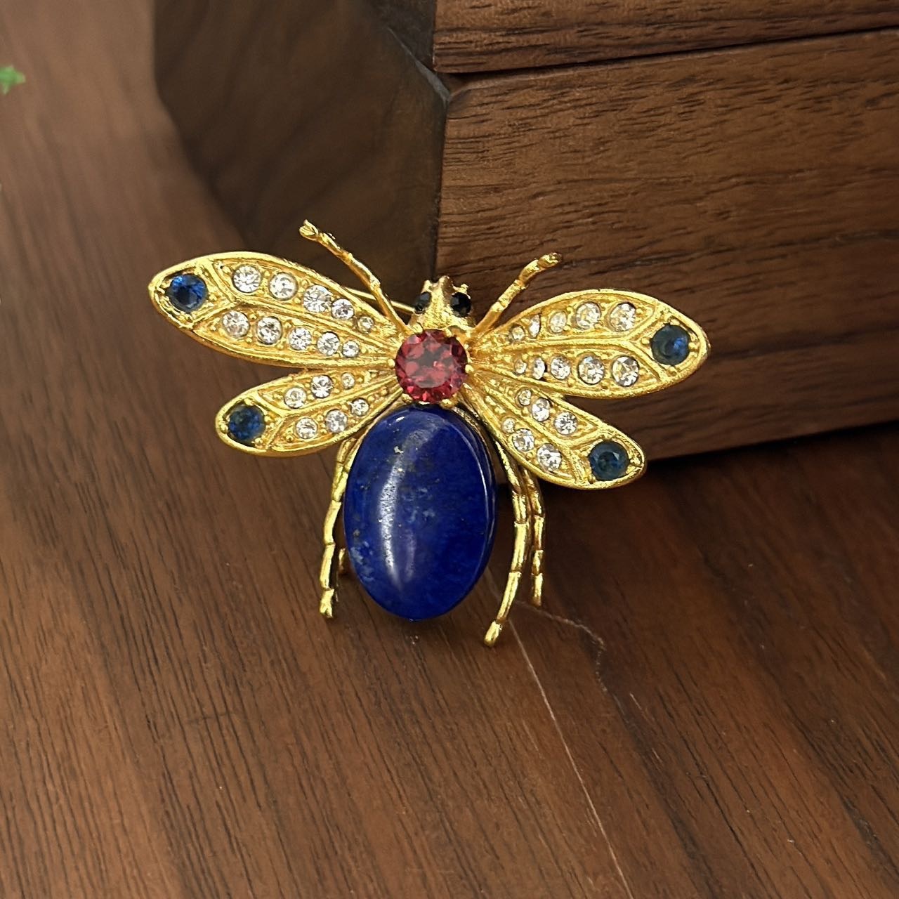 Garnet Bee Brooch