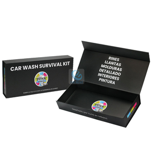 Scatola di imballaggio con coperchio magnetico chiuso pieghevole e riutilizzabile scatola di carta artigianale nera rettangolare