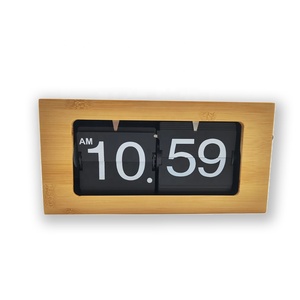 Flip <span class=keywords><strong>Clock</strong></span> Time Display Auto Seite Drehen Massivholz Bambus Mute <span class=keywords><strong>Automatic</strong></span> Flipping Kreative Desktop-Dekoration