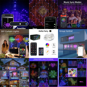 DIY RGB 400 LED Pixel cortina luces patrón texto programable música sincronización decorativa Led luces cadena con Control de aplicación - Product Image 5
