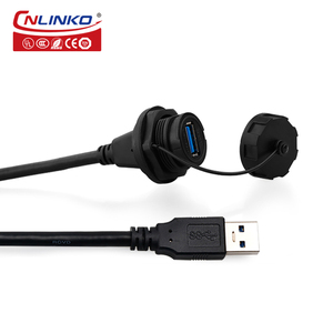 CNLINKO Usb macho-Macho Circular impermeable Usb conector Ip67 datos Xlr conector montaje en Panel 4 pines hembra Micro Usb hembra - Product Image 3