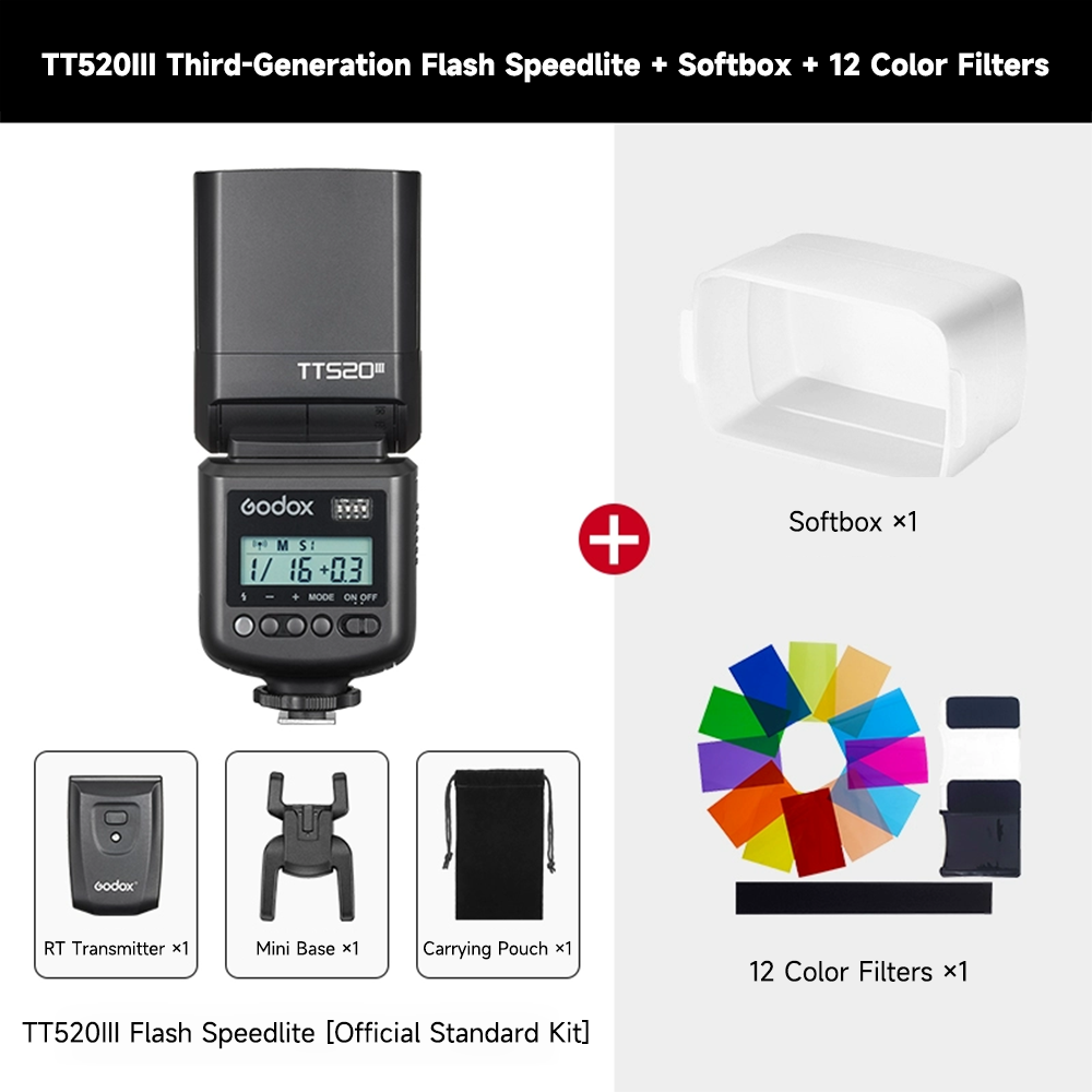 TT520III + Boîte à lumière douce + Filtre 12 couleurs