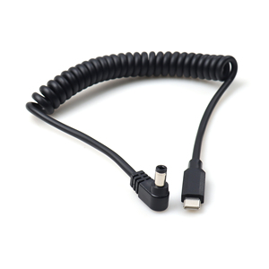 Tipo C macho a DC5525 Macho Ángulo recto Step up Cable en espiral Cinta Señuelo Entrada 12V Salida 3A - Product Image 6