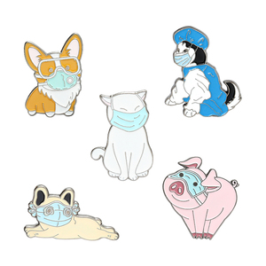 面白い漫画動物キャラクターソフトとハードエナメルピン漫画バッジカスタマイズ工場価格バックカード付き - Product Image 2