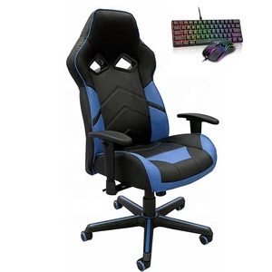 Ca giá rẻ có thể điều chỉnh tựa thắt lưng hỗ trợ 2D tay vịn ngả Rocking Tilt-locking màu xanh silla Gamer Pro với RGB Bàn phím - Product Image 1