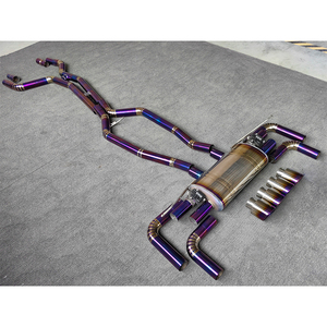 ポルシェカイエン958用チタン排気,3.0L 3.6L 4.8L 2010-2018リモートコントロールマフラーバルブ付きキャットバック排気のヒント - Product Image 3