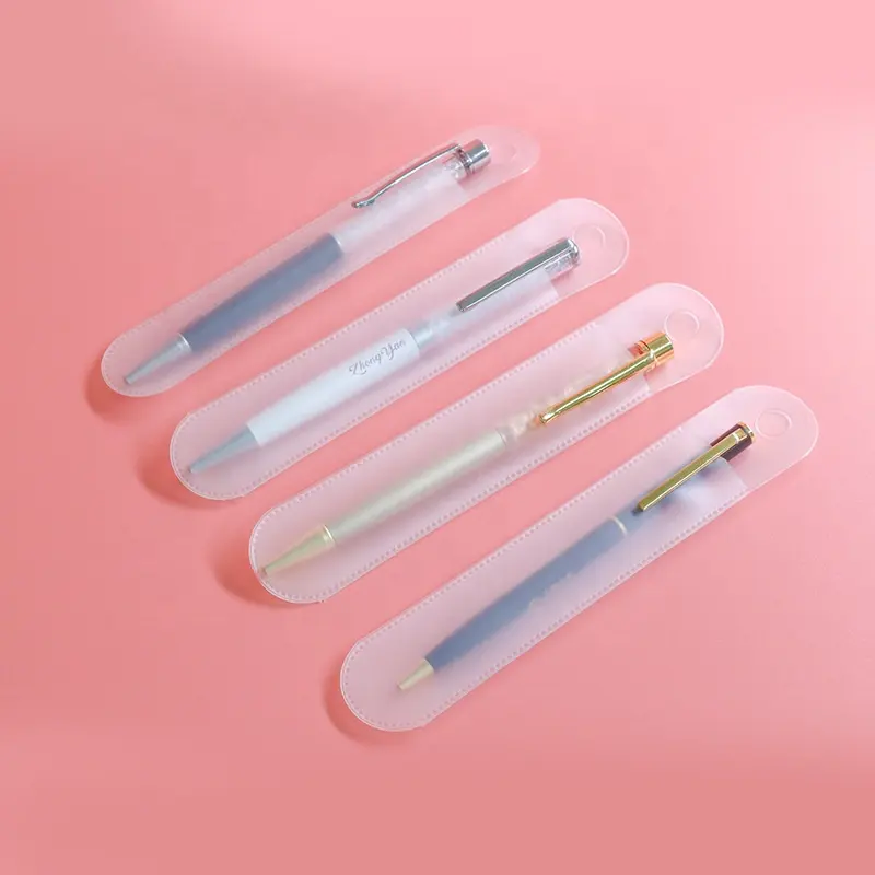 Günstige transparente Verpackung für Stift hülle Tasche Einzelne Kunststoff PVC Stift Tasche