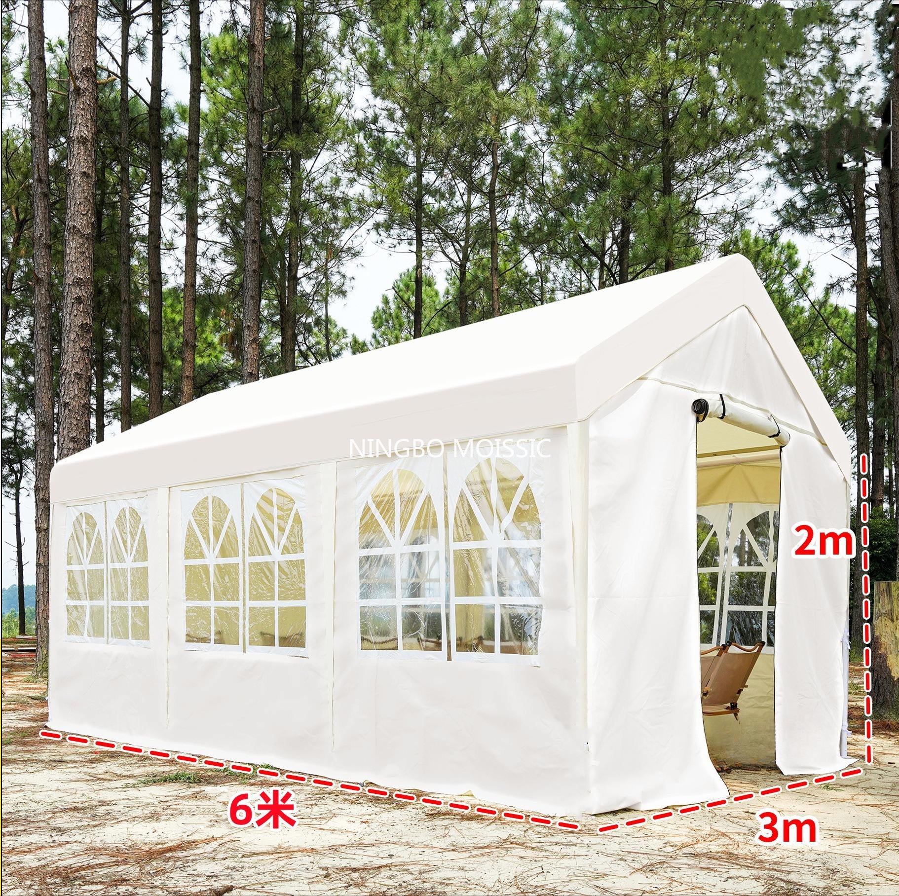 3 meters x 6 meters including four sided fence