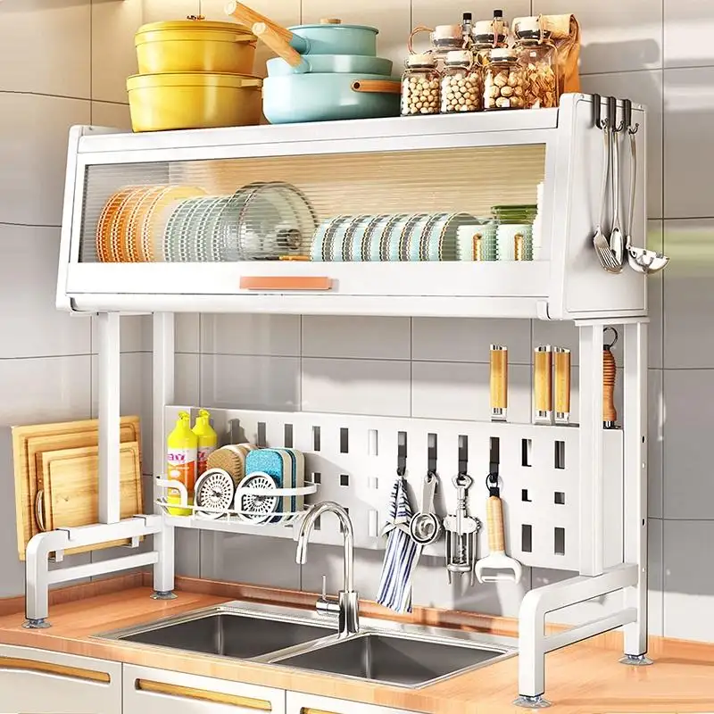 Over The Sink Dish Drying Rack Extendable 2 Tier Dish Drying Rack Sink Multifunction Dish Drainer Rack