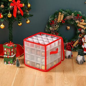 Eşya kutuları Zip ve yan kol sağlam 4 katmanlı 64 bölme saklama kutuları noel dekorasyon için organizatör