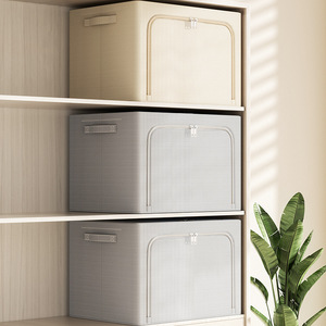 Đứng zippered quần áo đồ chơi lưu trữ tổ chức tiết kiệm không gian lưu trữ hộp nắp cho phòng ngủ tủ quần áo tủ nhà sử dụng - Product Image 2